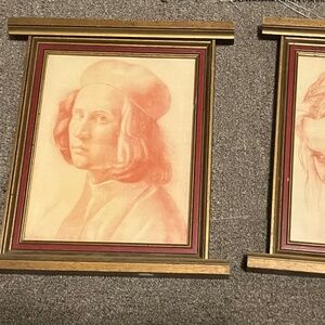 2 vintage Pictures  and frames from Edwards art projects Chicago Illinois